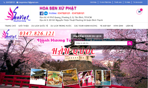 Thiết kế website công ty du lịch Sen Việt hiệu quả